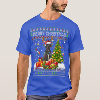 T-shirt Joyeux Noël Grand Chien Danse Père Noël Xmas Light
