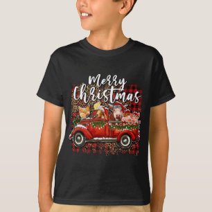 T-shirt Joyeux Noël Heifer Animaux ferme Père Noël Red Tru