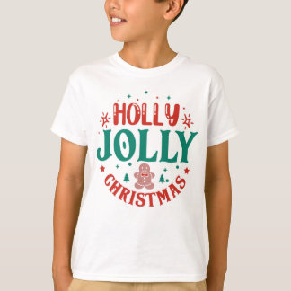 T-shirt Joyeux Noël Holly Jolly Homme en Pain d'Épices Rét