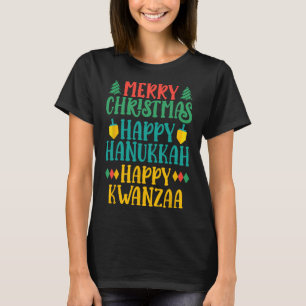 T-shirt Joyeux Noël Joyeux Hanoukka Joyeux Kwanzaa 16