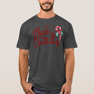 T-shirt Joyeux Noël Joyeux Joyeux Vacances béni bonbon de