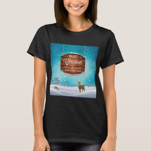 T-shirt Joyeux Noël Joyeux Nouvel An Cerf