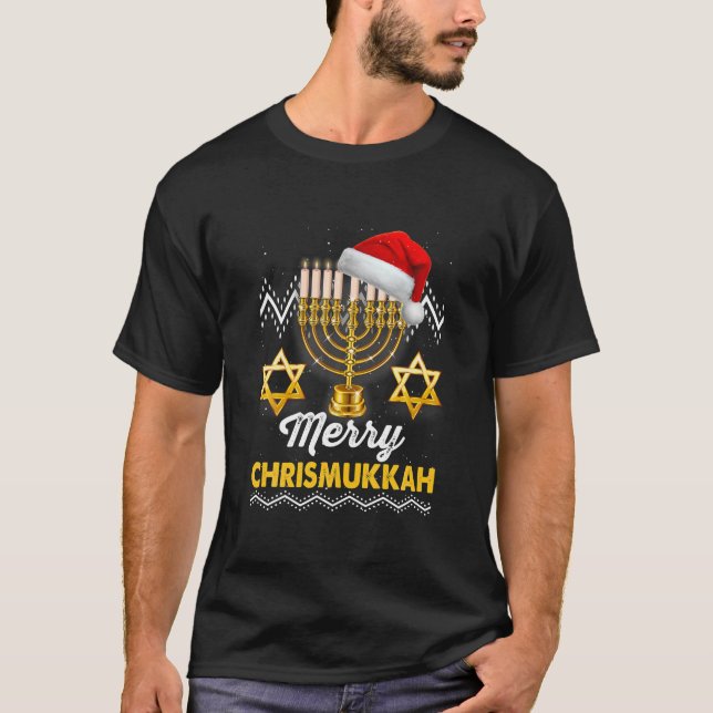 T-shirt Joyeux Noël juif Noël Noël Hanoukka Noël juif (Devant)