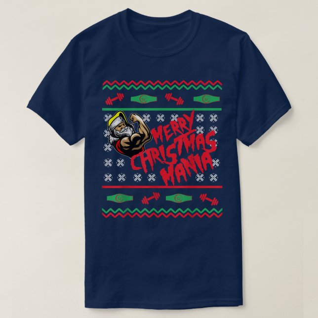 T-shirt Joyeux Noël Mania Pro lutte contre les vilains Noë (Design devant)