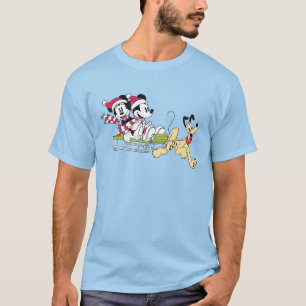 T-shirt Joyeux Noël Mickey Mouse Luge d'Hiver