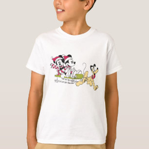 T-shirt Joyeux Noël Mickey Souris - Motoneige d'hiver