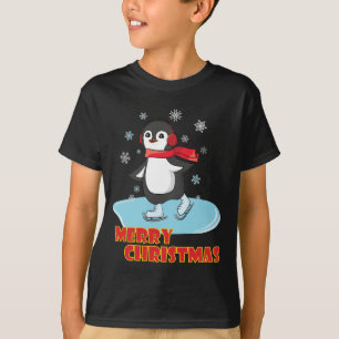 T-shirt Joyeux Noël mignonne Penguin d'hiver