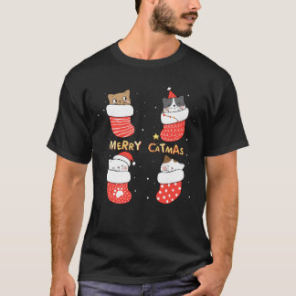 T-shirt Joyeux Noël Noël Amoureux des chats de nouveauté