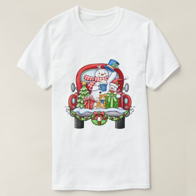T-shirt Joyeux Noël Noël Noël Noel Père Noël Snowman T-shi (Design devant)