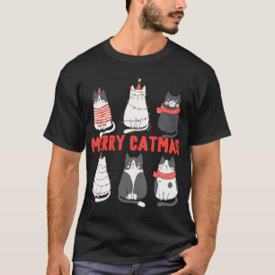T-shirt Joyeux Noël Noël Noël Novelty Amoureux des chats C