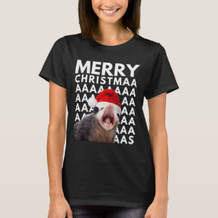T-shirt Joyeux Noël Opossum Criant Amusement Hommes Femmes