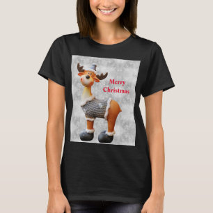 T-shirt Joyeux Noël orignal portant un chapeau         