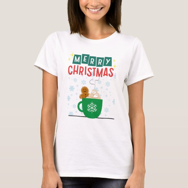 T-shirt Joyeux Noël Pain d'épices Tee de Noël (Devant)