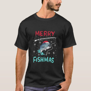 T-shirt Joyeux Noël Pêcheries Funny Pêche Poisson Cadeau P