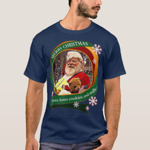 T-shirt Joyeux Noël Père Noël aime les cookies et le lait 