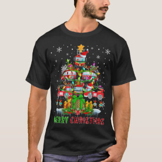T-shirt Joyeux Noël Père Noël - Camions feu Xmas Tree Ligh