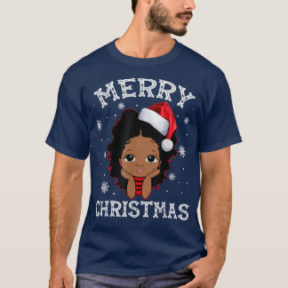 T-shirt Joyeux Noël Père Noël Costume afro-américain Xma