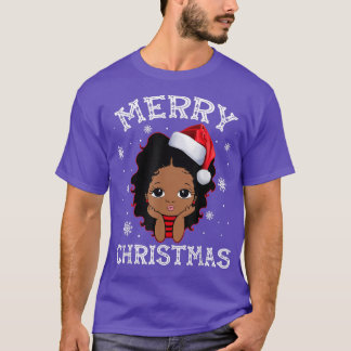 T-shirt Joyeux Noël Père Noël Costume afro-américain Xma