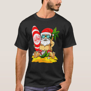 T-shirt Joyeux Noël Père Noël En Juillet Noël Hawaïen