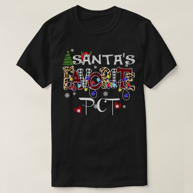 T-shirt Joyeux Noël Père Noël Favorite PCT Patient Care (Design devant)
