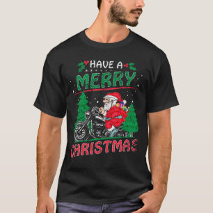 T-shirt Joyeux Noël Père Noël Motorcycle