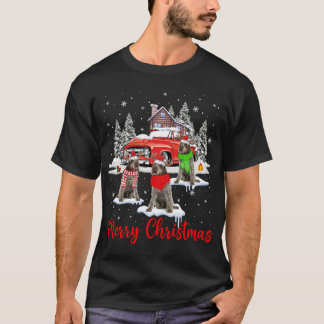 T-shirt Joyeux Noël Père Noël Pointeur À poils durs Griffo