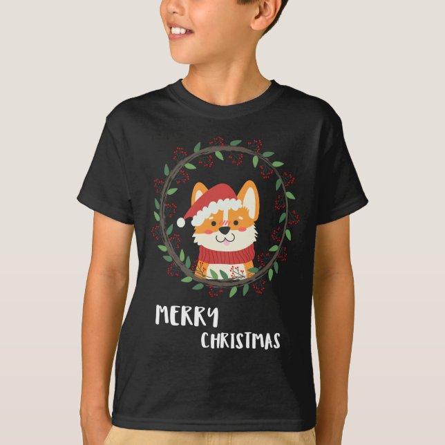 T-shirt Joyeux Noël Père Noël Puppy (Devant)