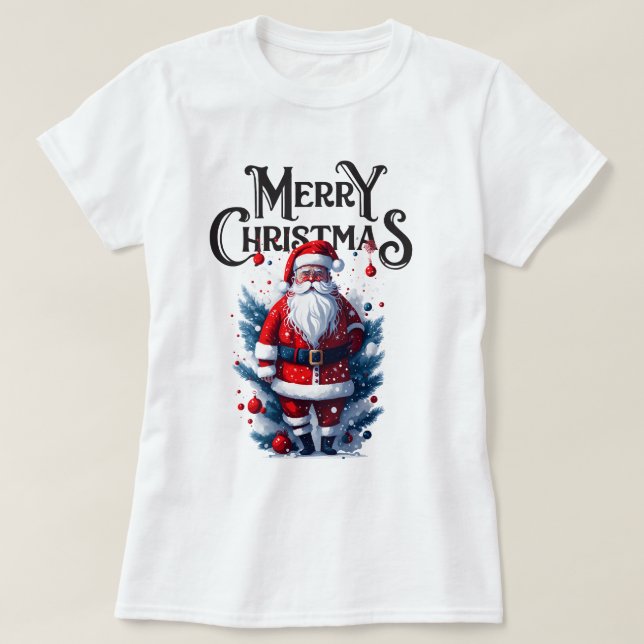 T-shirt Joyeux Noël Père Noël Pyjama (Design devant)