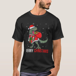 T-shirt Joyeux Noël Père Noël T Rex Dinosaur Funny Boys Ki