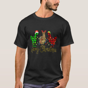 T-shirt Joyeux Noël Poulet Carreau Léopard Fermier Pyjama