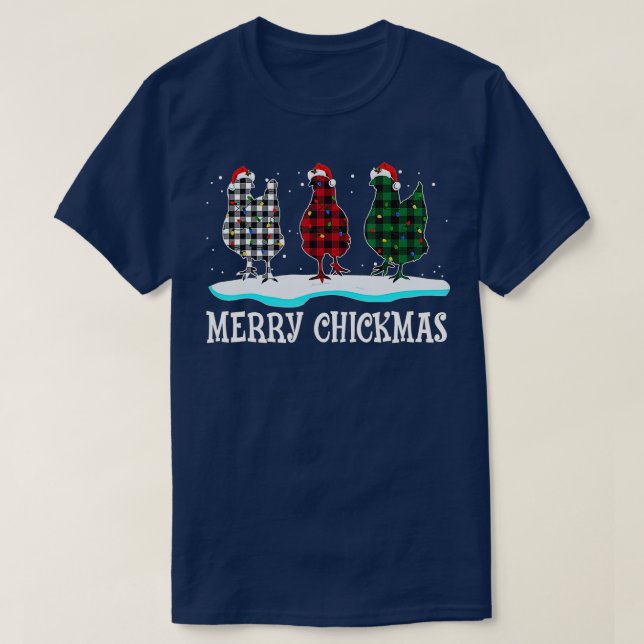 T-shirt Joyeux Noël Poulet Feux de Noël Ornement S (Design devant)