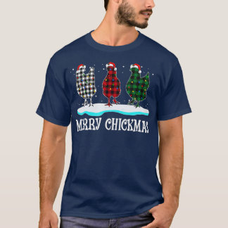 T-shirt Joyeux Noël Poulet Feux de Noël Ornement S
