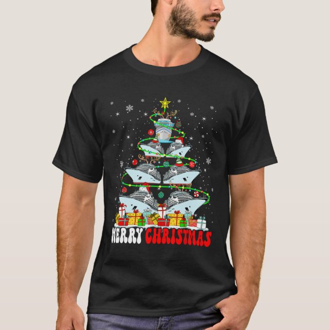 T-shirt Joyeux Noël Reindeer Elf Père Noël Cruise Ships Xm (Devant)