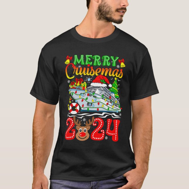 T-shirt Joyeux Noël Reindeer Xmas Famille Hommes Femmes (Devant)