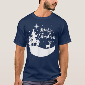 T-shirt Joyeux Noël Reinder Arbre de Noël Neige Joyeux