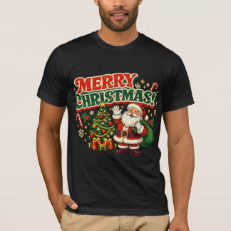 T-shirt Joyeux Noël Rétro Santa Groovy