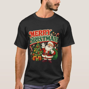 T-shirt Joyeux Noël Rétro Santa Groovy