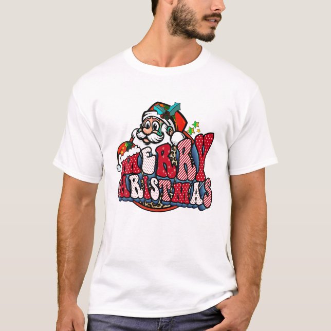 T-shirt Joyeux Noël Retro Super (Devant)
