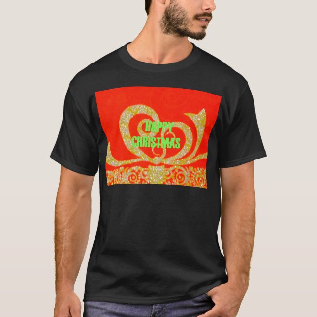 T-shirt Joyeux Noël rouge et or (Devant)