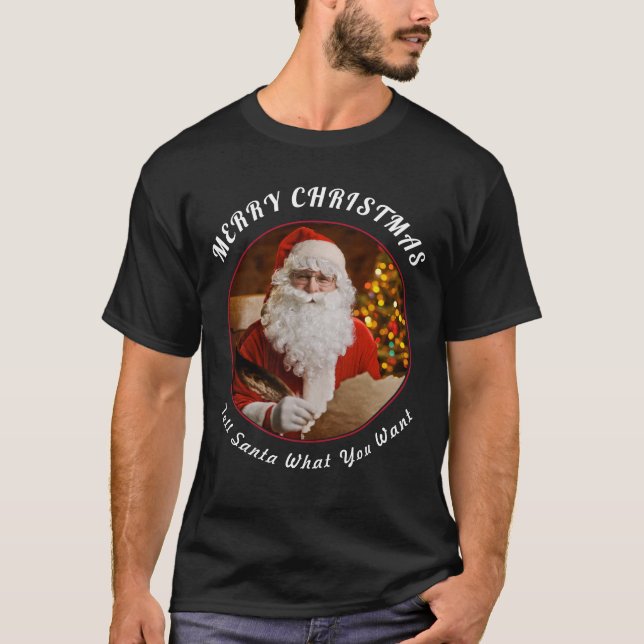 T-shirt Joyeux Noël Rouge Santa Clause Arbre de Noël (Devant)