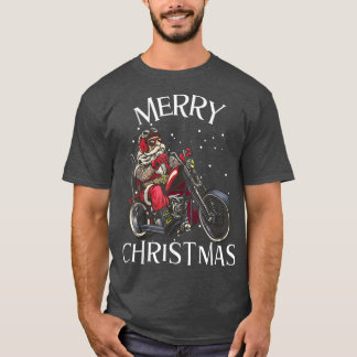 T-shirt Joyeux Noël Santa Claus moto moto Enthu