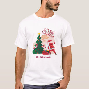 T-shirt joyeux noël santa claus vacances monogramme