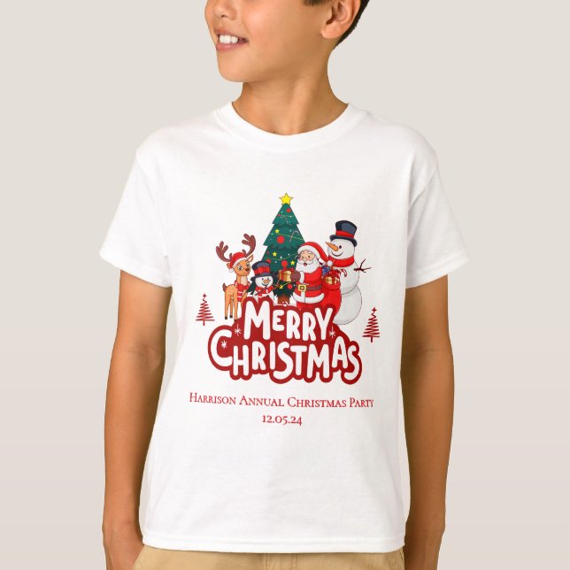 T-shirt Joyeux Noël simple et rouge (Devant)