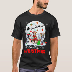 T-shirt Joyeux Noël trois Père Noël Elf Reindeer Whippets