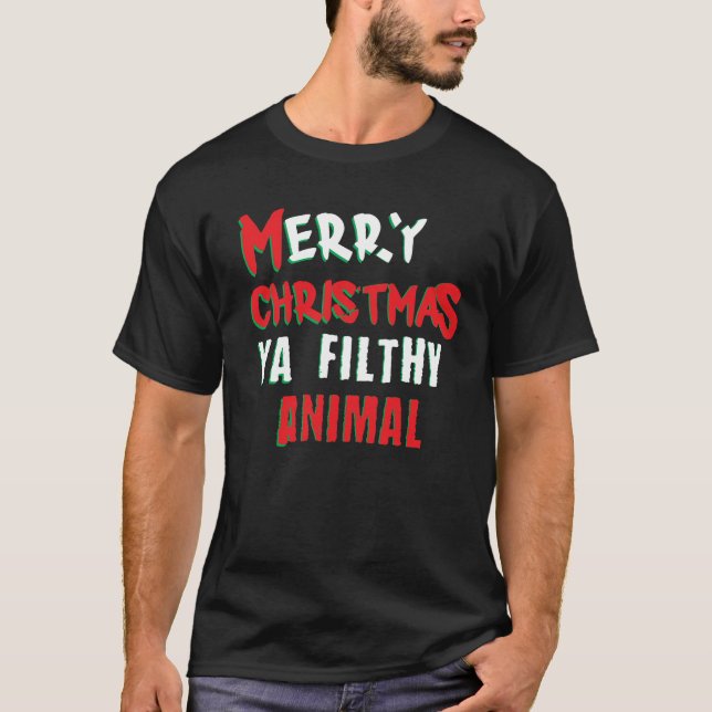 T-shirt Joyeux Noël vous Noël drôle animal dégoûtant (Devant)