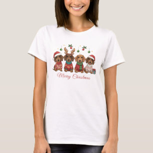 T-shirt Joyeux Noël Weiner Dachshund Vacances