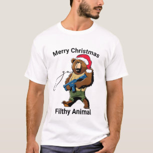 T-shirt Joyeux Noël Ya Filthy Animal Tee, Drôle Citation