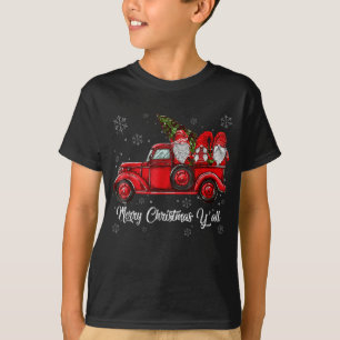 T-shirt Joyeux Noël Y'all Gnomes Père Noël Retro Red Truck