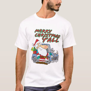 T-shirt joyeux noël yall redneck père Noël