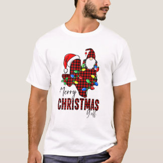 T-shirt Joyeux Noël Y'all Texas State Red Plaid